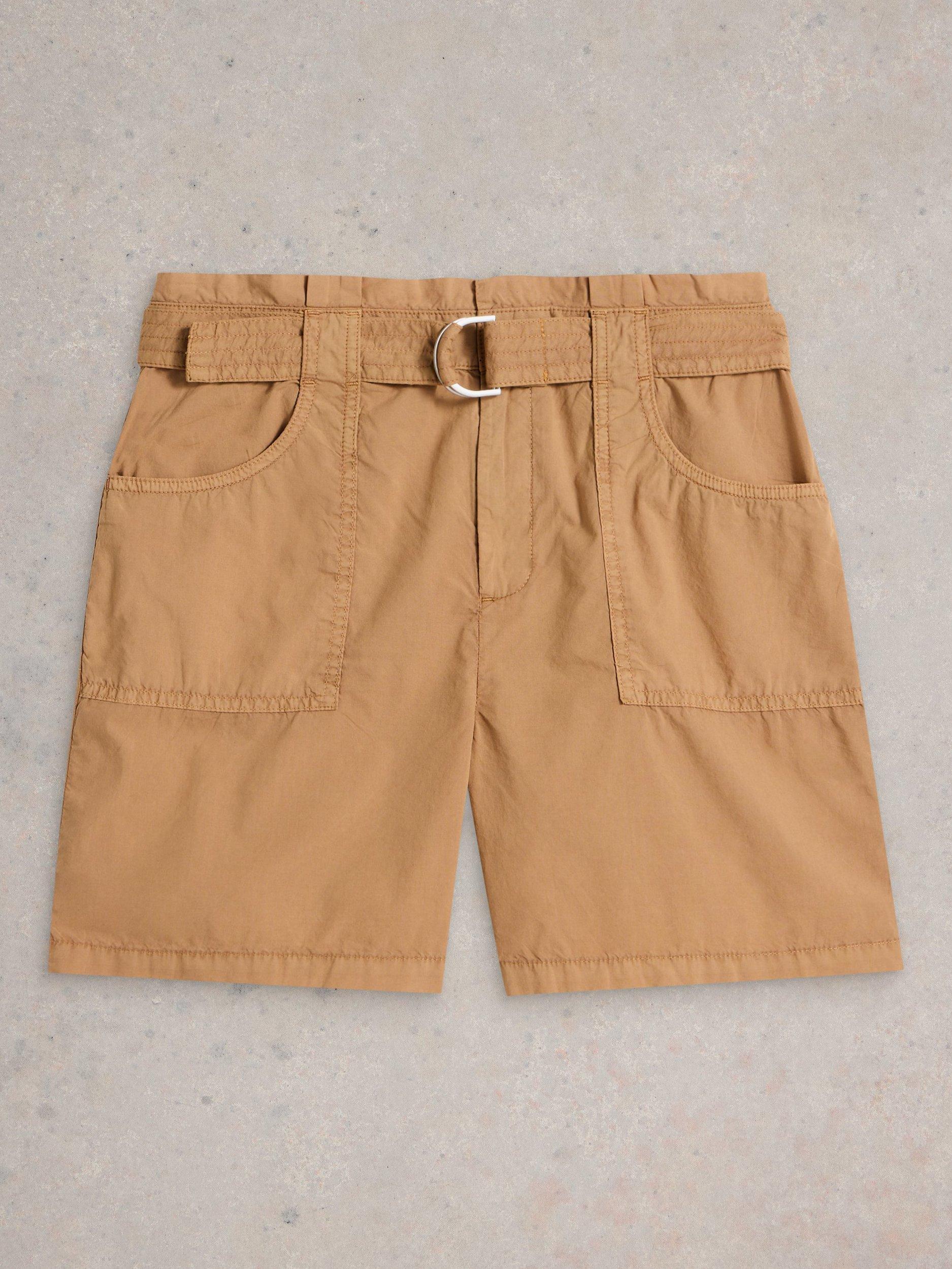 Product image 5 of 6, which shows White Stuff Teakie Organic Cotton Relaxed Fit Shorts, Mid Tan, 8