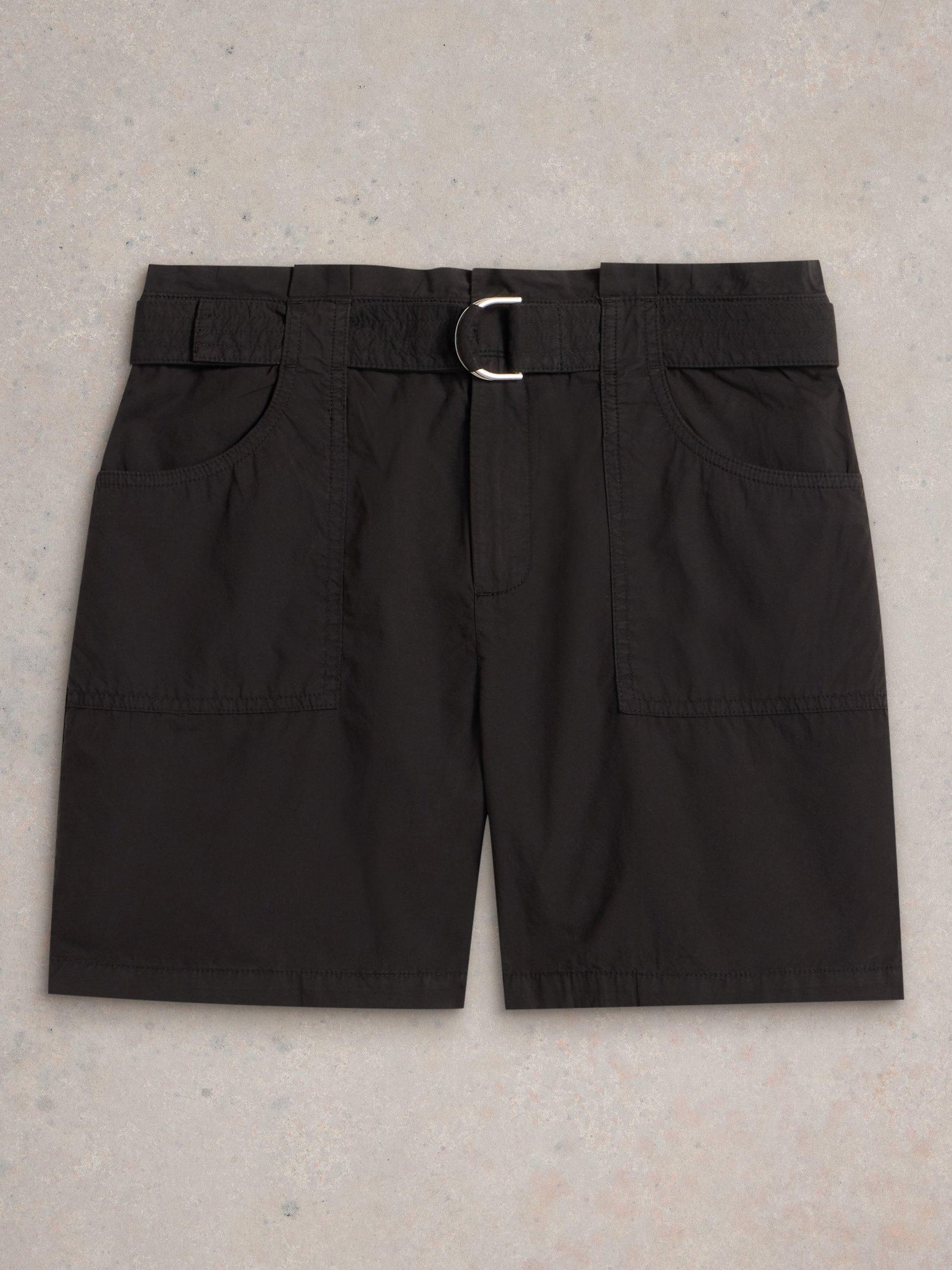 Product image 5 of 6, which shows White Stuff Teakie Organic Cotton Relaxed Fit Shorts, Pure Black, 10