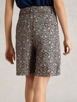 White Stuff Frankie Linen Blend Shorts containing LENZING™ ECOVERO™ Viscose - view 2, Yellow/Multi