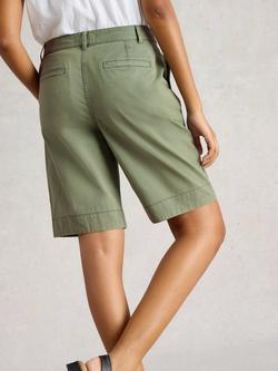 White Stuff Hayley Shorts, Natural White - view 2, Mid Green