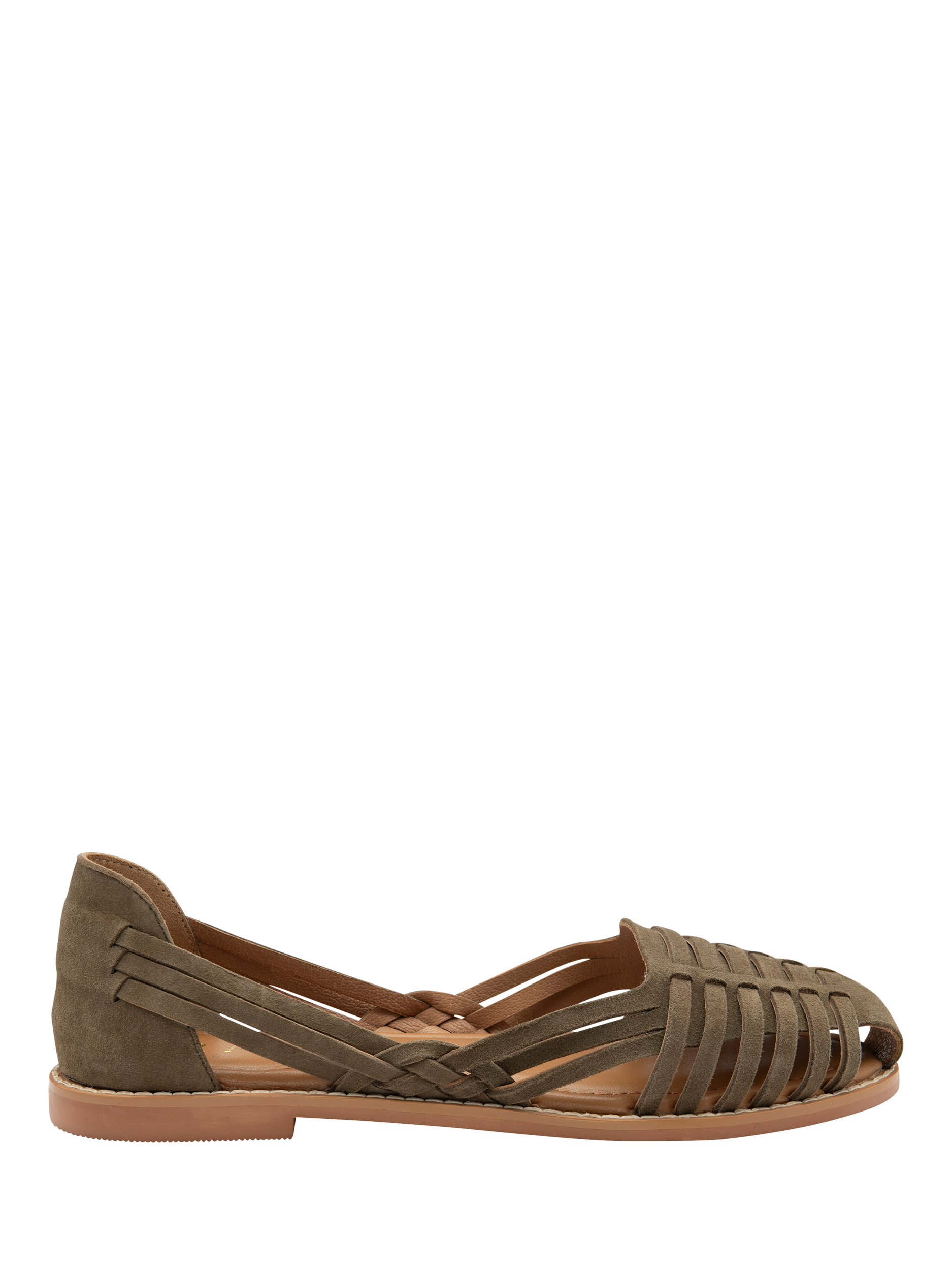 Product image 1 of 4, which shows Ravel Batley Suede Footbed Sandals, Olive, 3