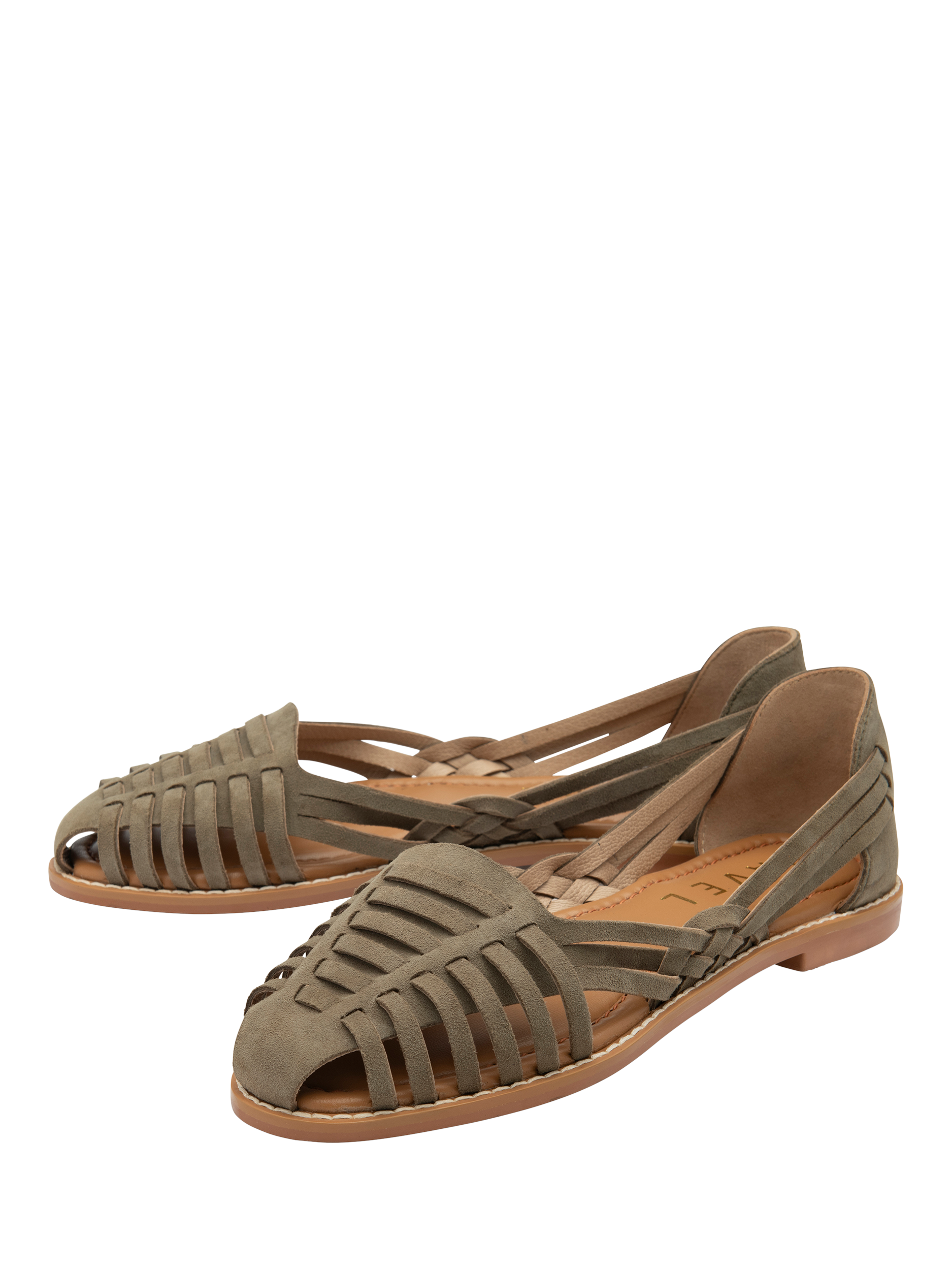 Product image 2 of 4, which shows Ravel Batley Suede Footbed Sandals, Olive, 3