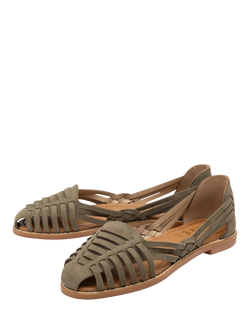 Ravel Batley Suede Footbed Sandals - view 2, Olive