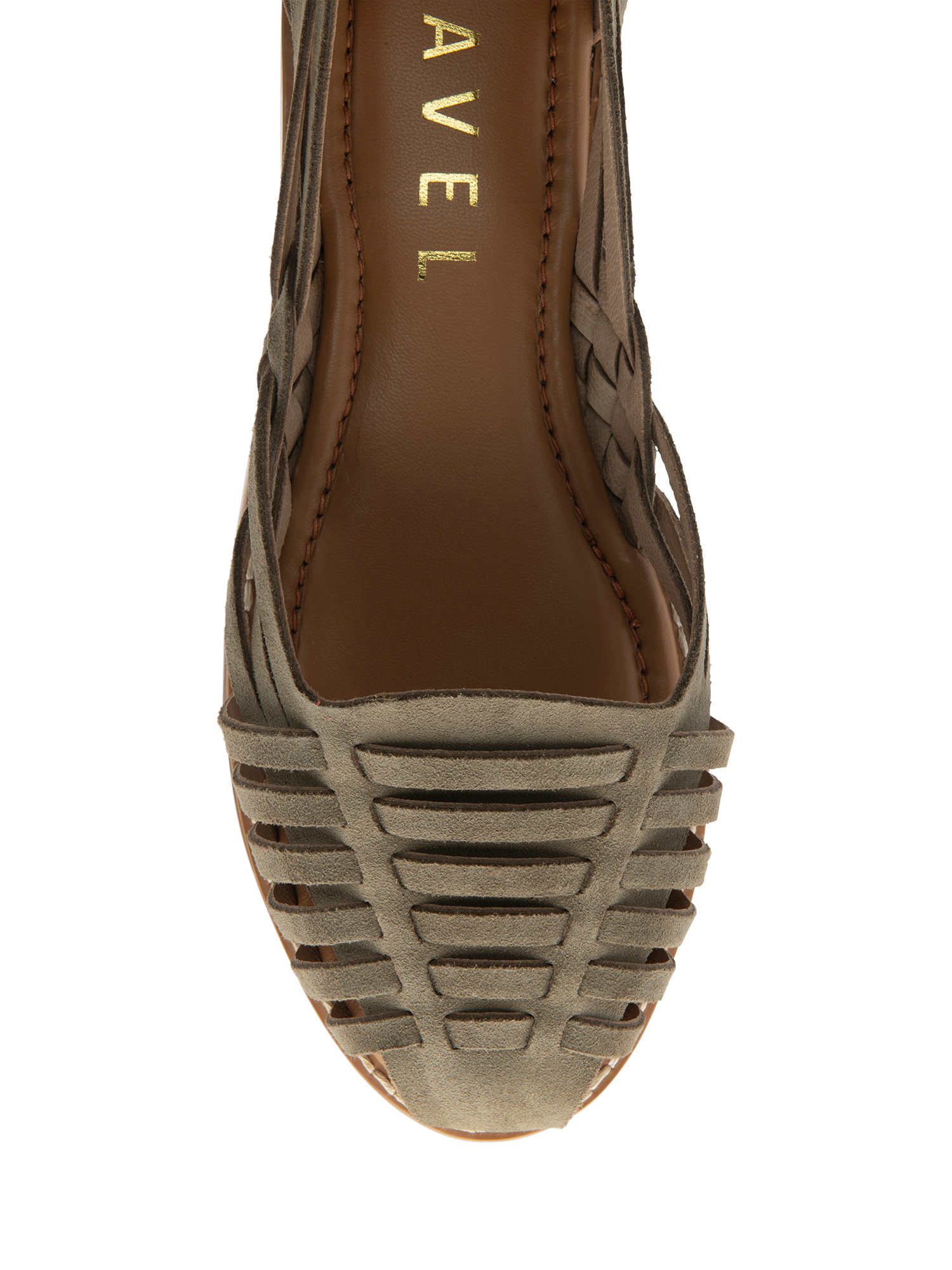 Product image 4 of 4, which shows Ravel Batley Suede Footbed Sandals, Olive, 3