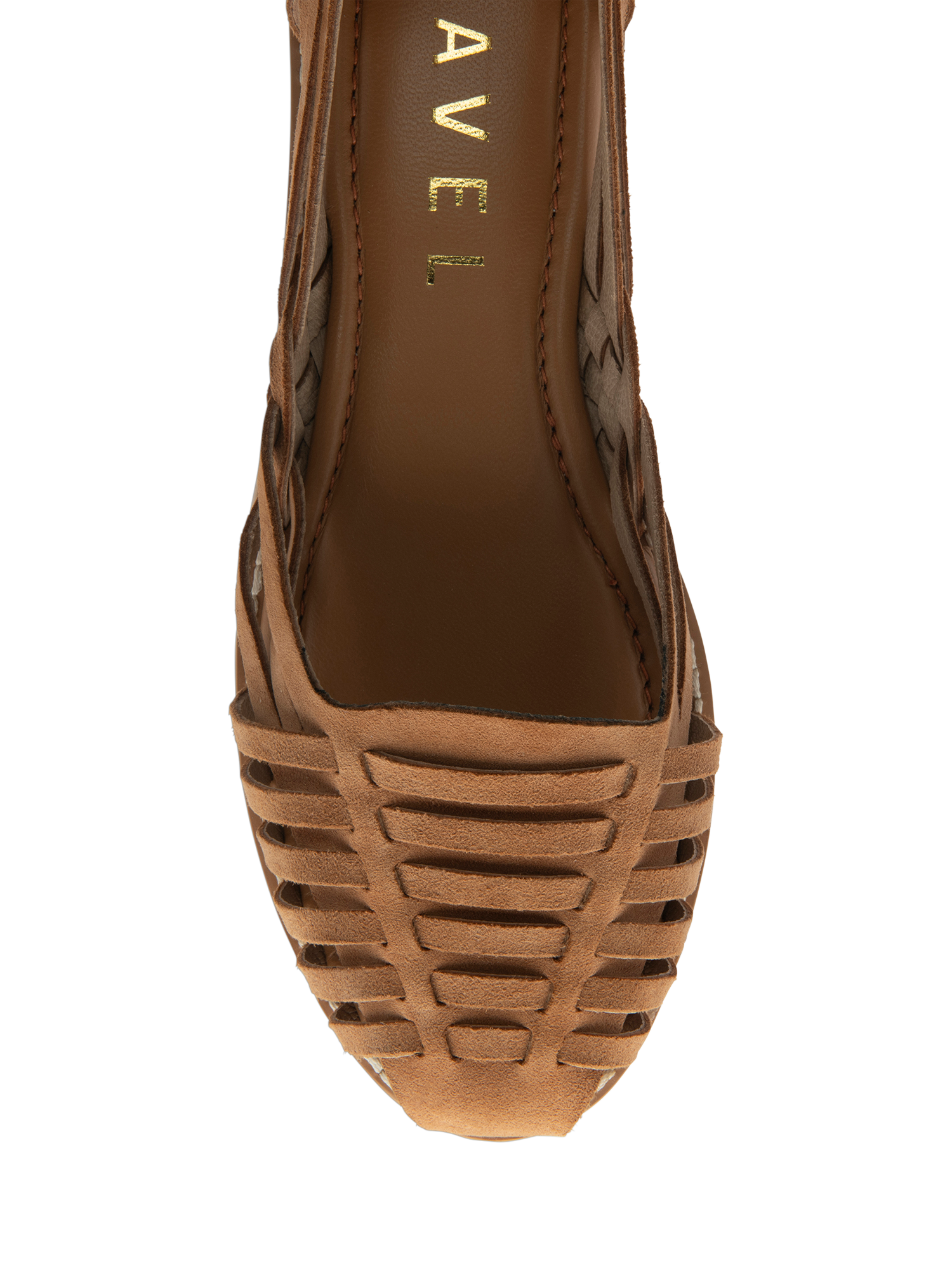 Product image 4 of 4, which shows Ravel Batley Suede Footbed Sandals, Tan, 3