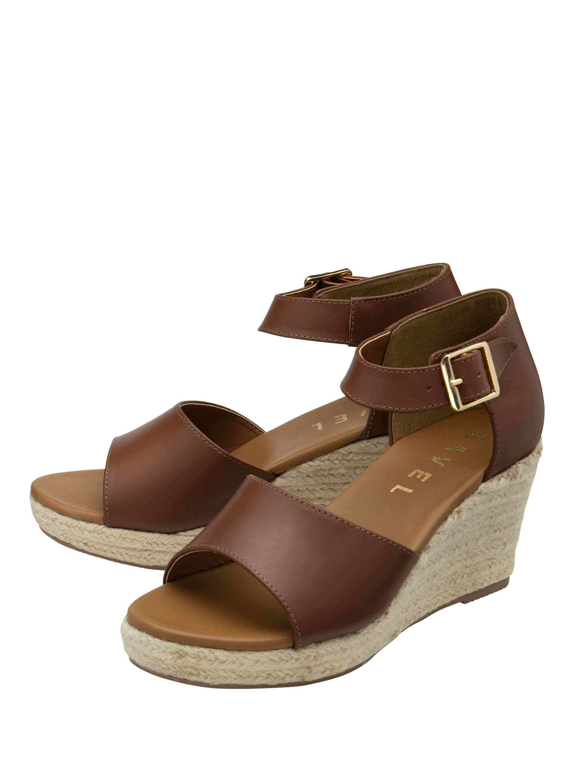Product image 2 of 4, which shows Ravel Belby Leather Wedge Heel Espadrille Sandals, Tan, 3