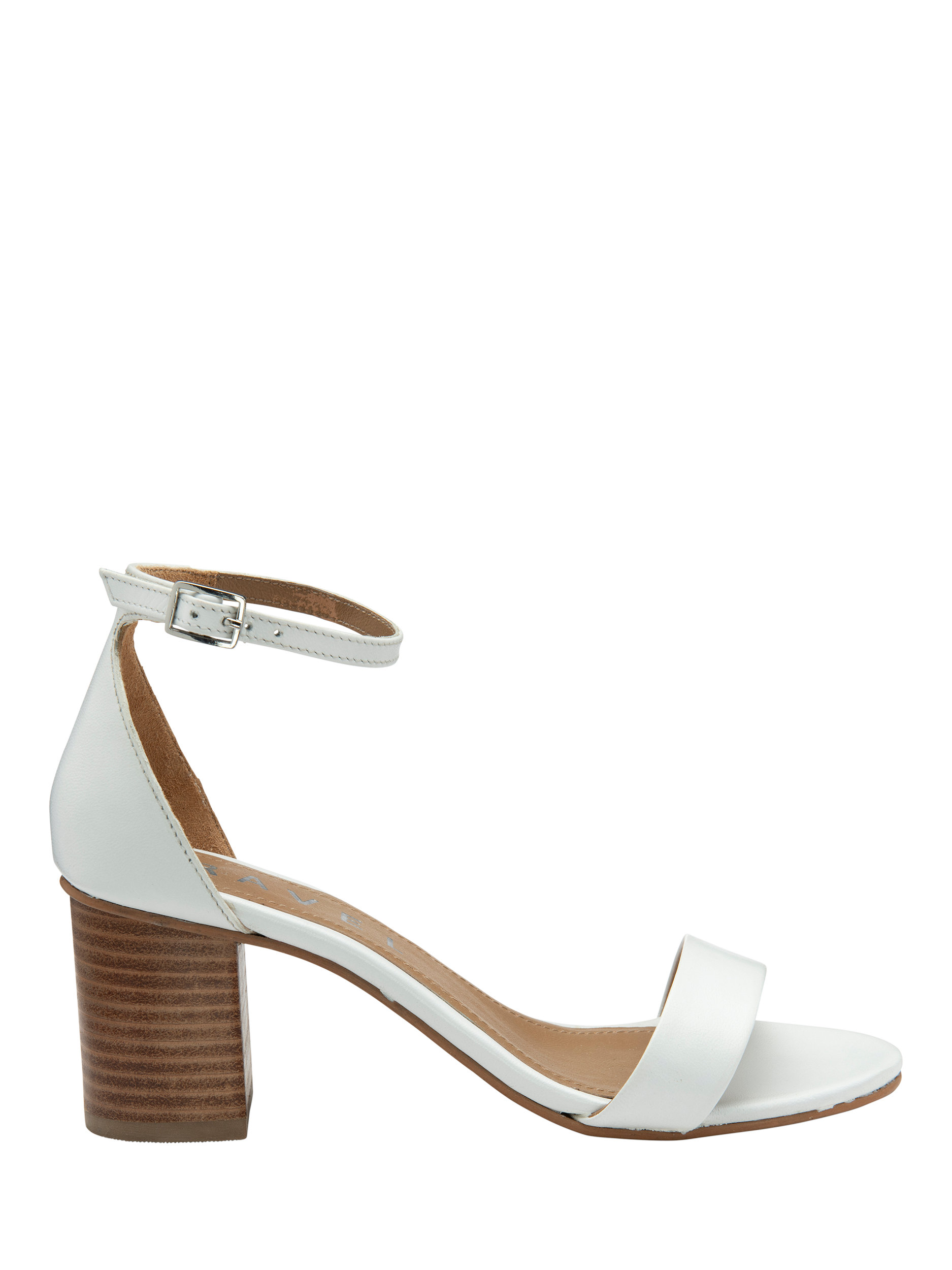 Product image 1 of 4, which shows Ravel Callie Leather Block Heel Sandals, White, 3