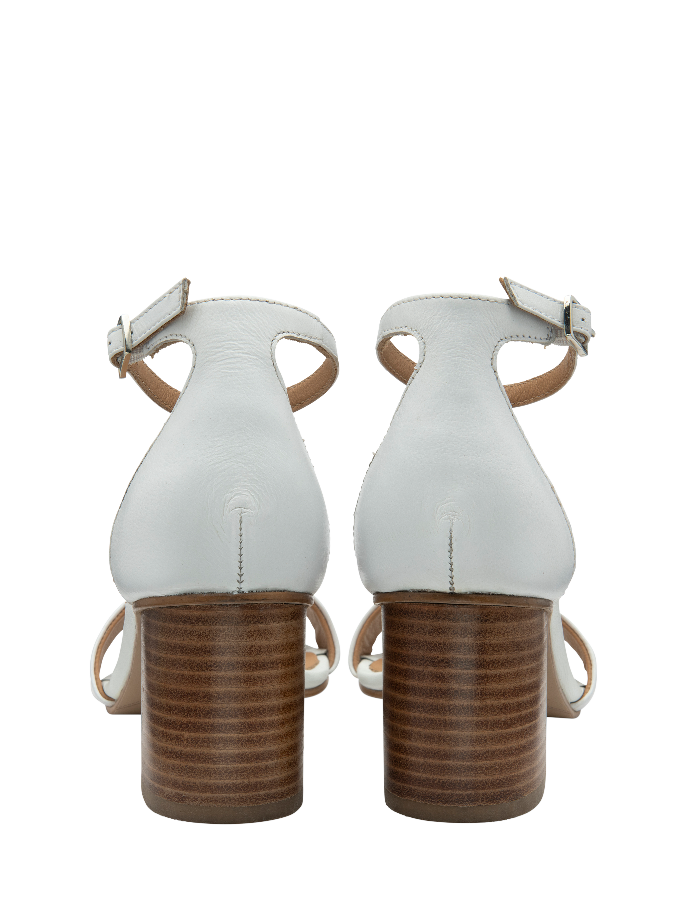 Product image 3 of 4, which shows Ravel Callie Leather Block Heel Sandals, White, 3