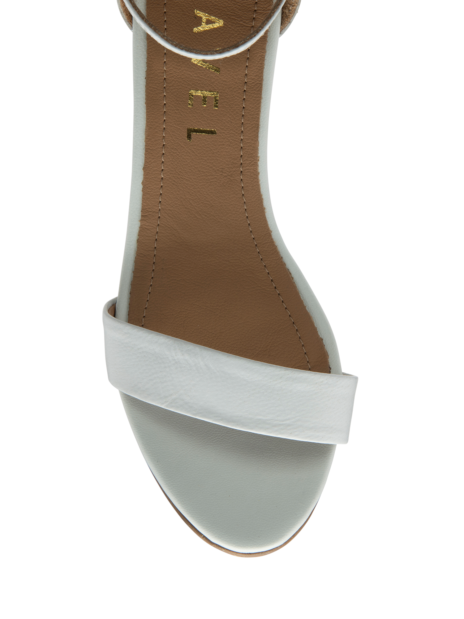 Product image 4 of 4, which shows Ravel Callie Leather Block Heel Sandals, White, 3