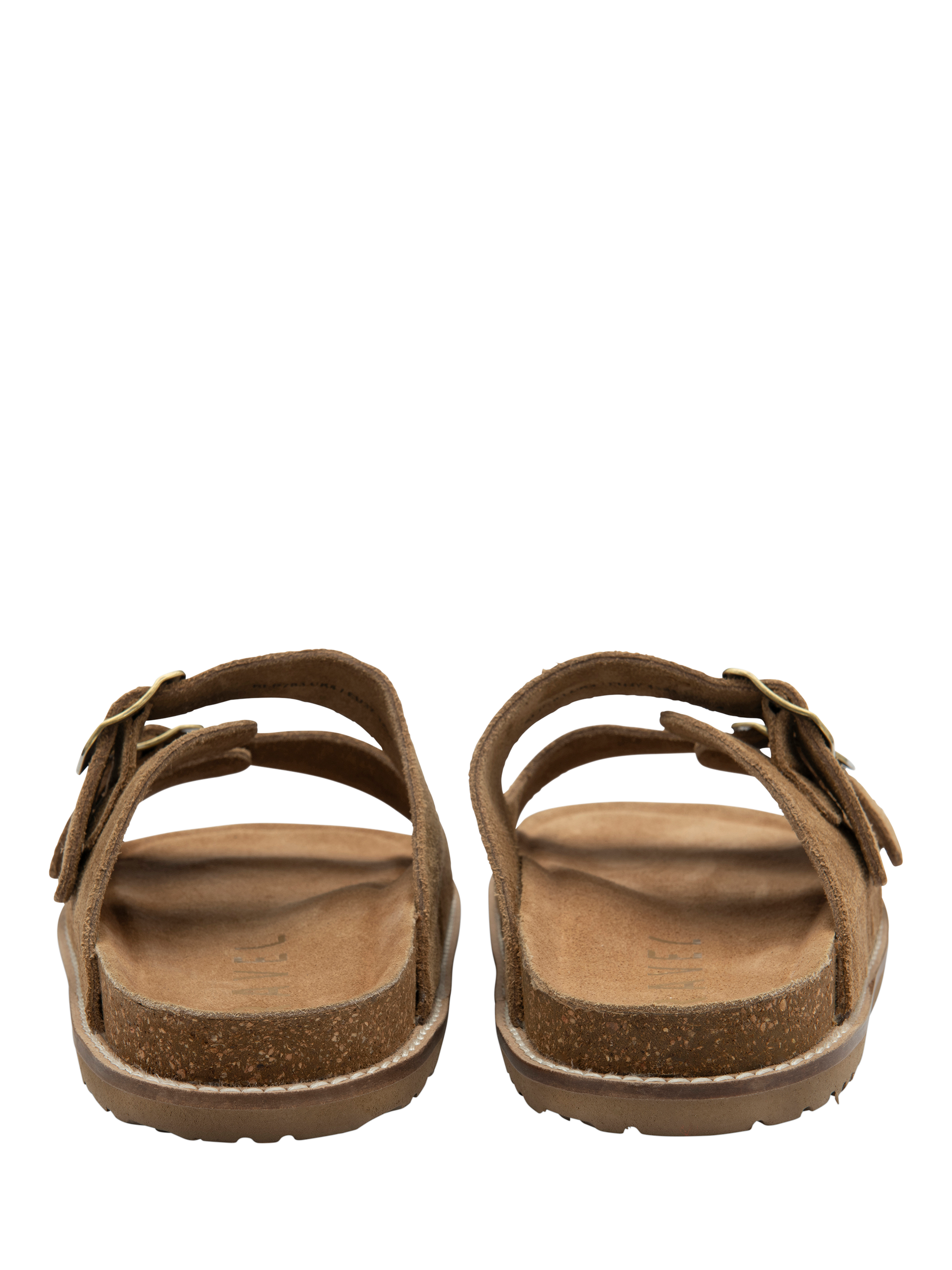 Product image 3 of 4, which shows Ravel Carey Suede Double Strap Footbed Sandals, Tan, 3