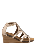 Ravel Childers Leather Wedge Heel Strappy Sandals, Gold
