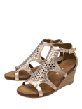 Ravel Childers Leather Wedge Heel Strappy Sandals, Gold