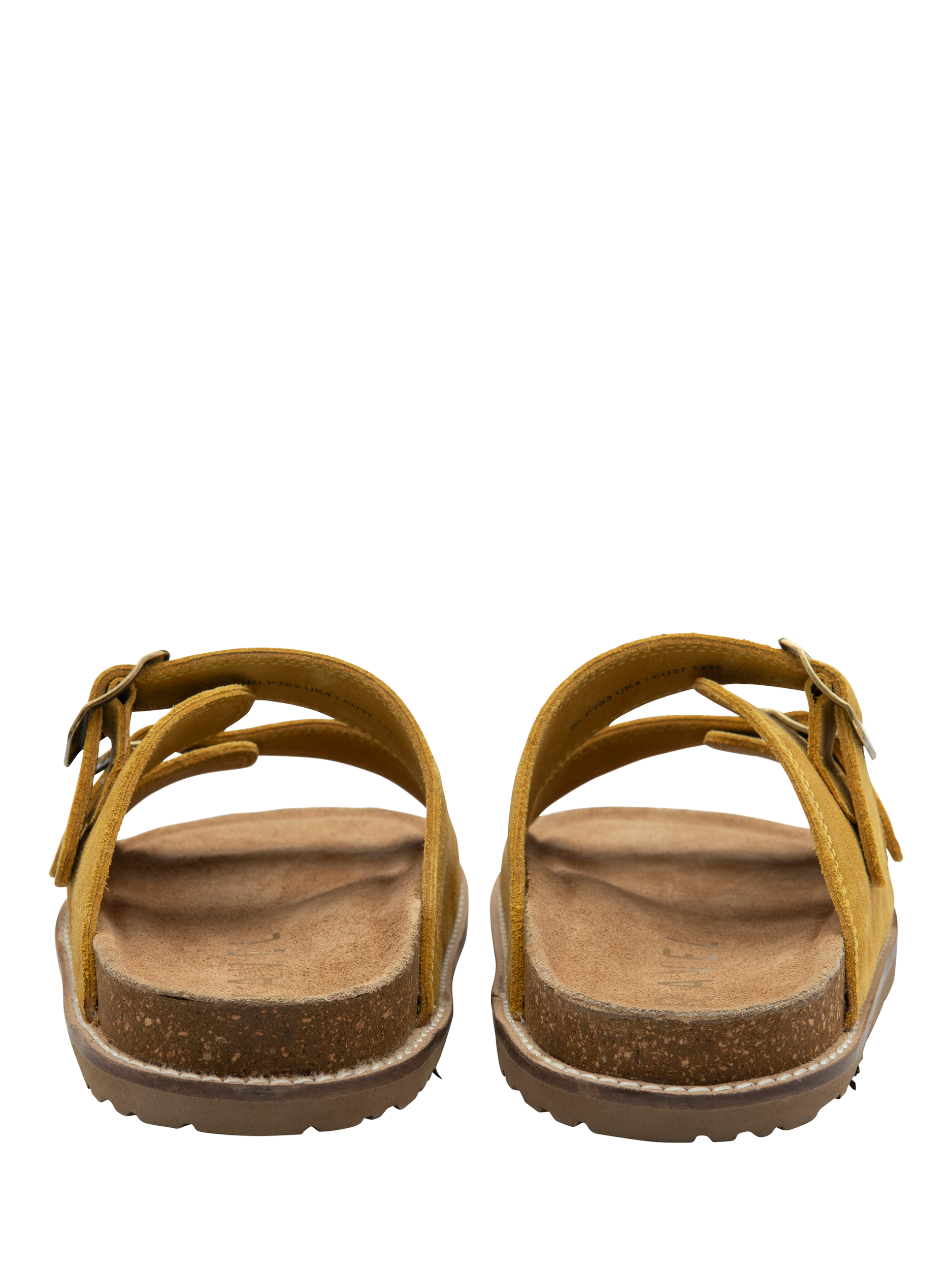 Product image 3 of 4, which shows Ravel Carey Suede Double Strap Footbed Sandals, Yellow, 3