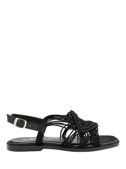 Ravel Elrig Crochet Flat Slingback Sandals, Black