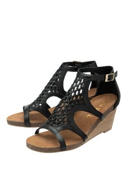 Ravel Childers Leather Wedge Heel Strappy Sandals - view 2, Black