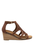 Ravel Childers Leather Wedge Heel Strappy Sandals, Tan