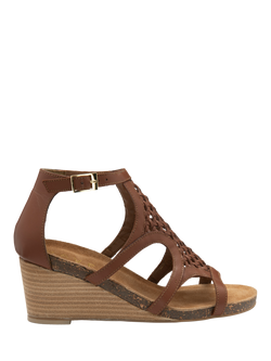 Ravel Childers Leather Wedge Heel Strappy Sandals, Tan