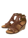 Ravel Childers Leather Wedge Heel Strappy Sandals, Tan