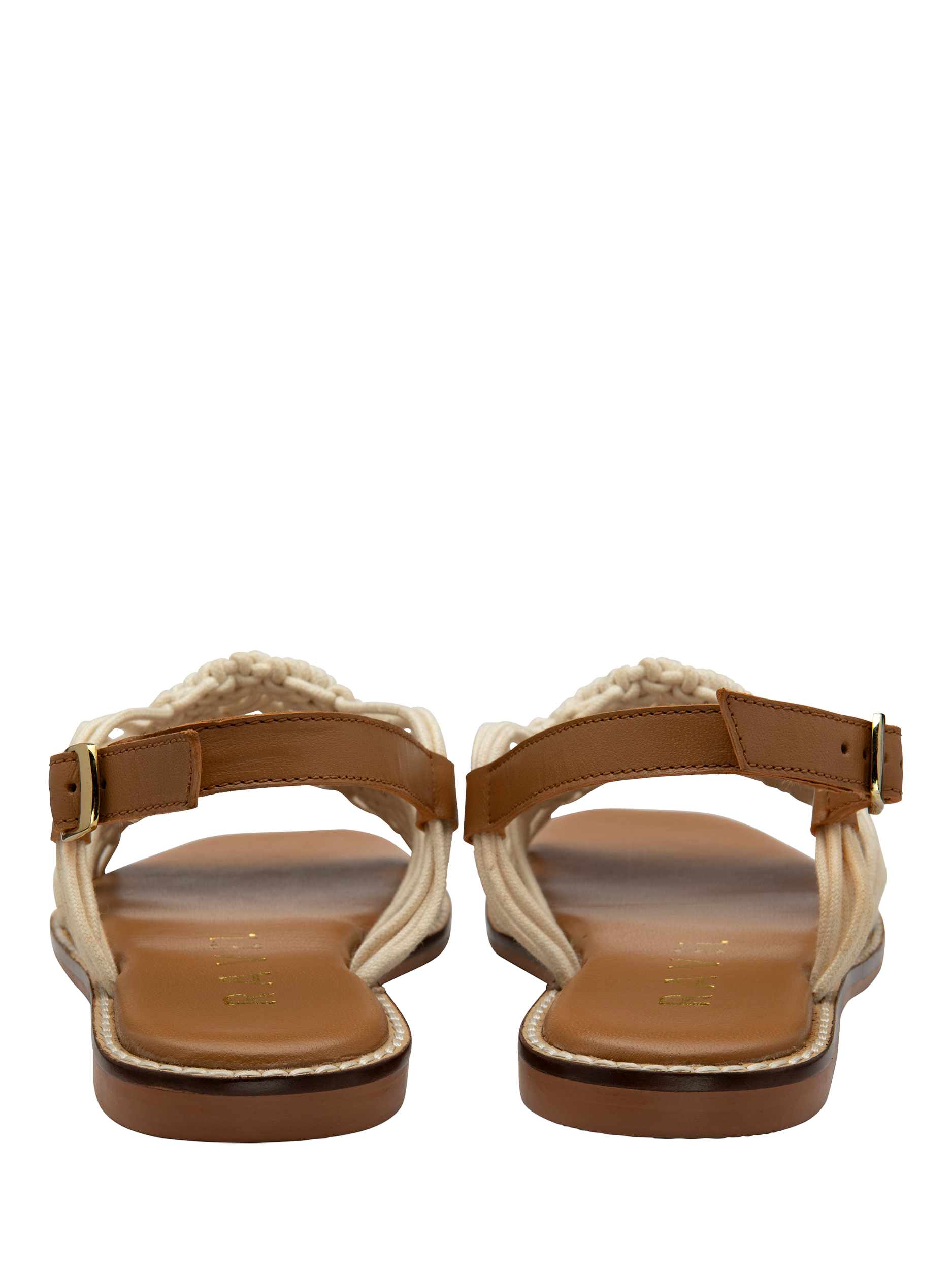 Product image 3 of 4, which shows Ravel Elrig Crochet Flat Slingback Sandals, Cream, 5