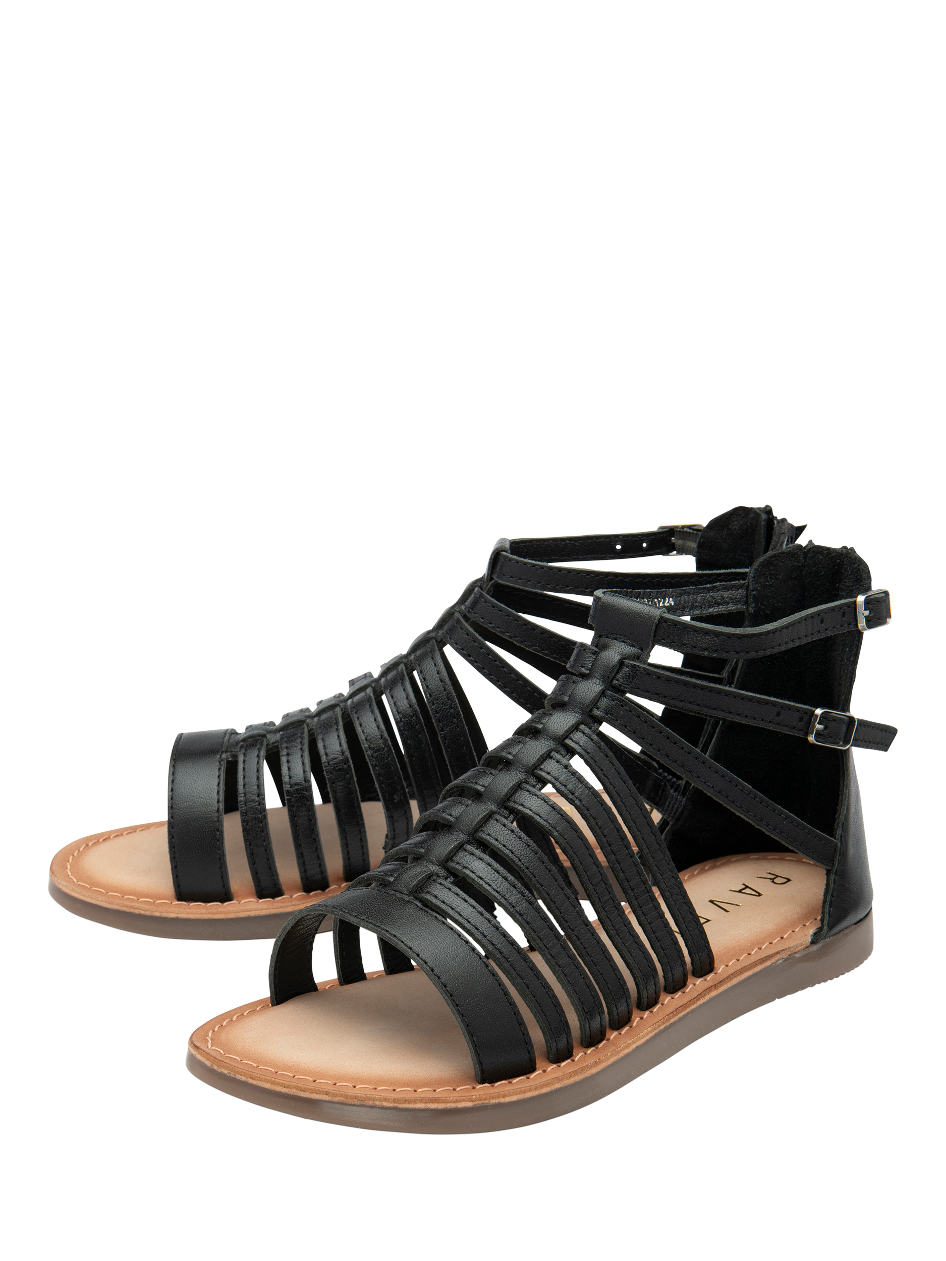 Product image 2 of 4, which shows Ravel Etton Leather Gladiator Sandals, Black, 3