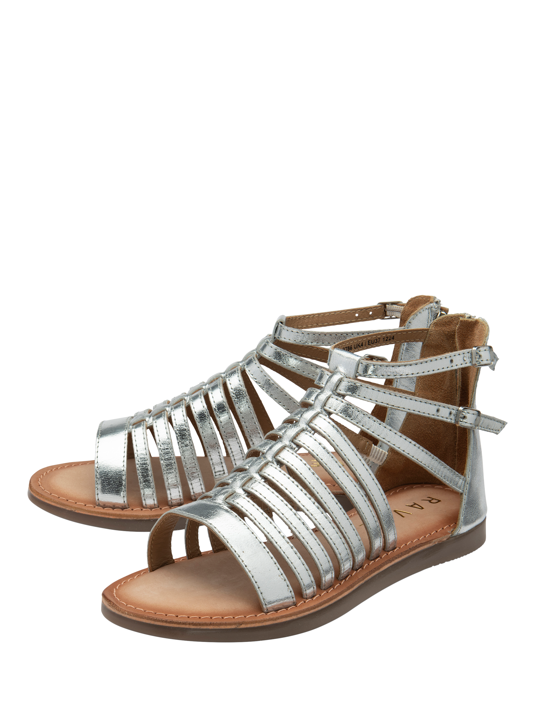 Product image 2 of 4, which shows Ravel Etton Leather Gladiator Sandals, Silver, 3