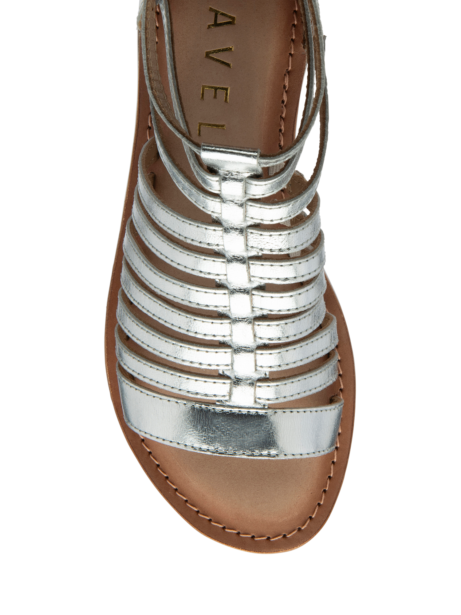 Product image 4 of 4, which shows Ravel Etton Leather Gladiator Sandals, Silver, 3