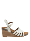 Ravel Findon Leather Wedge Heeled Sandals, White