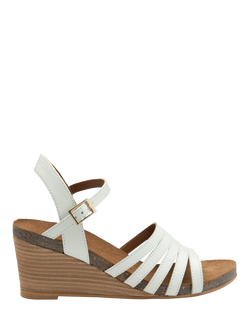 Ravel Findon Leather Wedge Heeled Sandals, White