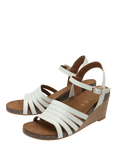 Ravel Findon Leather Wedge Heeled Sandals, White