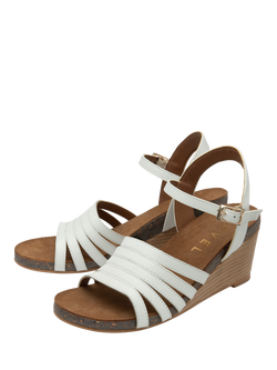 Ravel Findon Leather Wedge Heeled Sandals - view 2, White