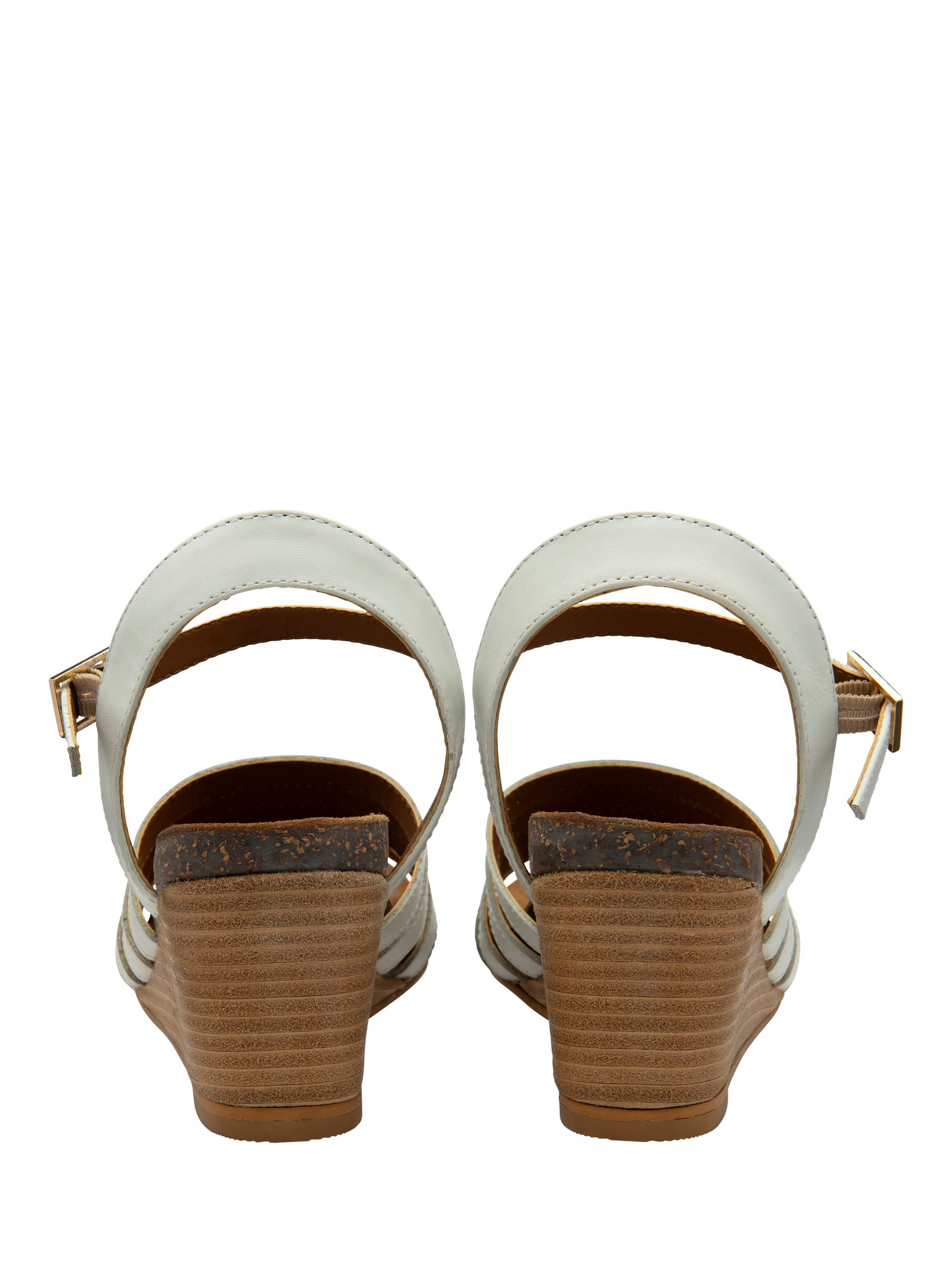 Product image 3 of 4, which shows Ravel Findon Leather Wedge Heeled Sandals, White, 3