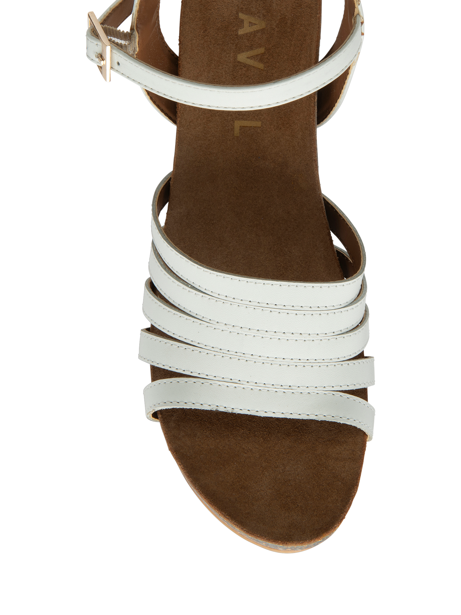 Product image 4 of 4, which shows Ravel Findon Leather Wedge Heeled Sandals, White, 3