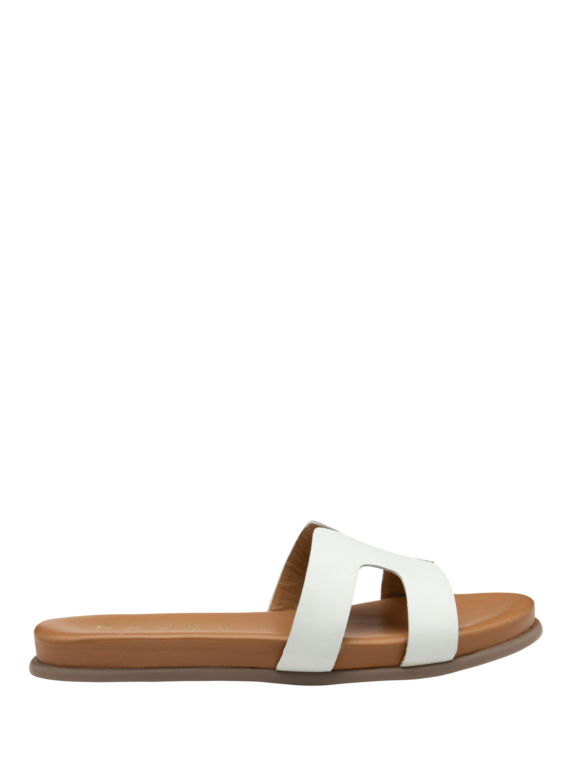 Product image 1 of 4, which shows Ravel Fintry Leather Slider Sandals, White, 3