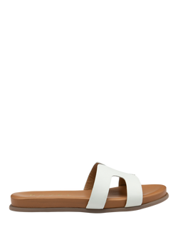 Ravel Fintry Leather Slider Sandals, White