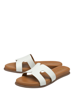 Ravel Fintry Leather Slider Sandals - view 2, White