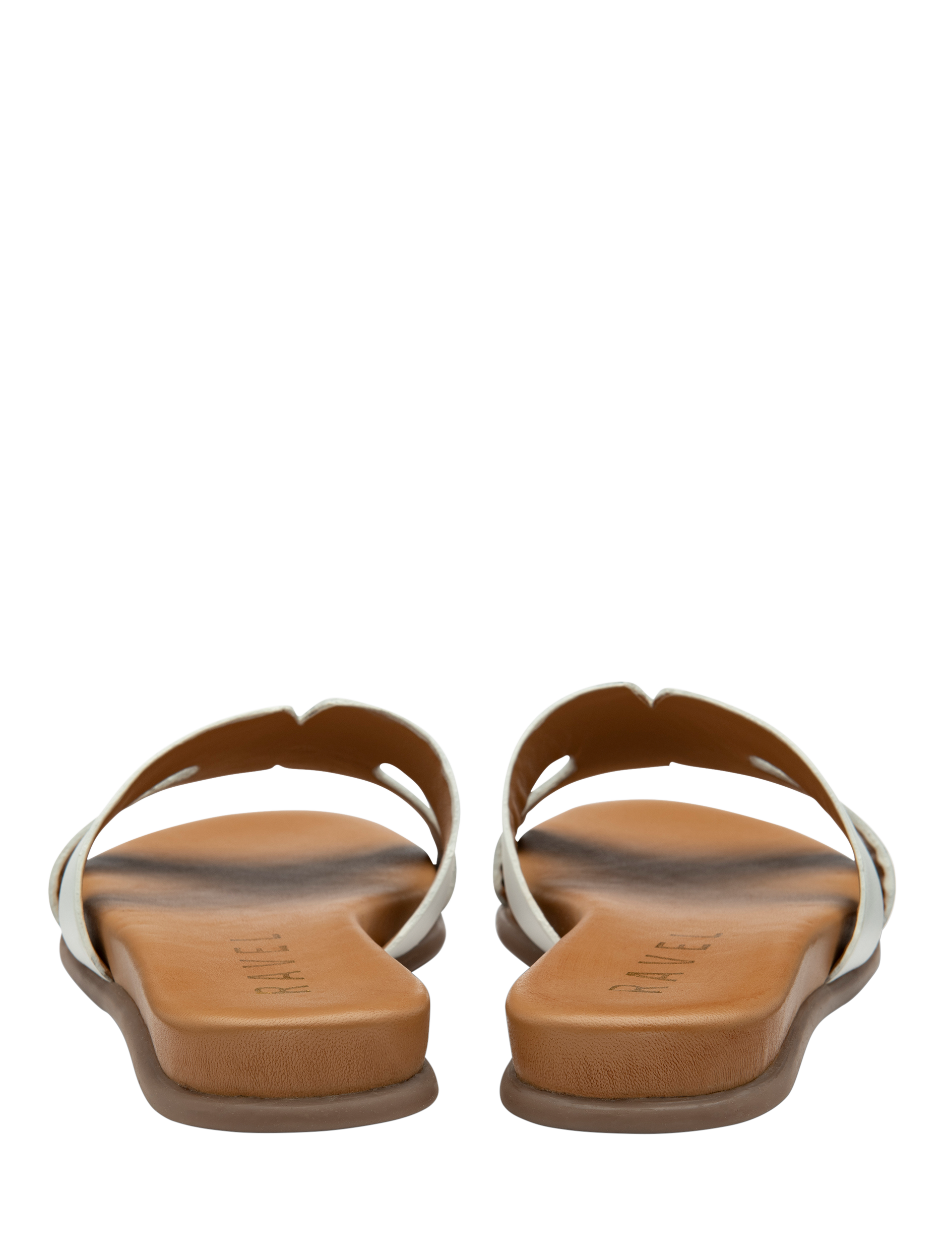 Product image 3 of 4, which shows Ravel Fintry Leather Slider Sandals, White, 3