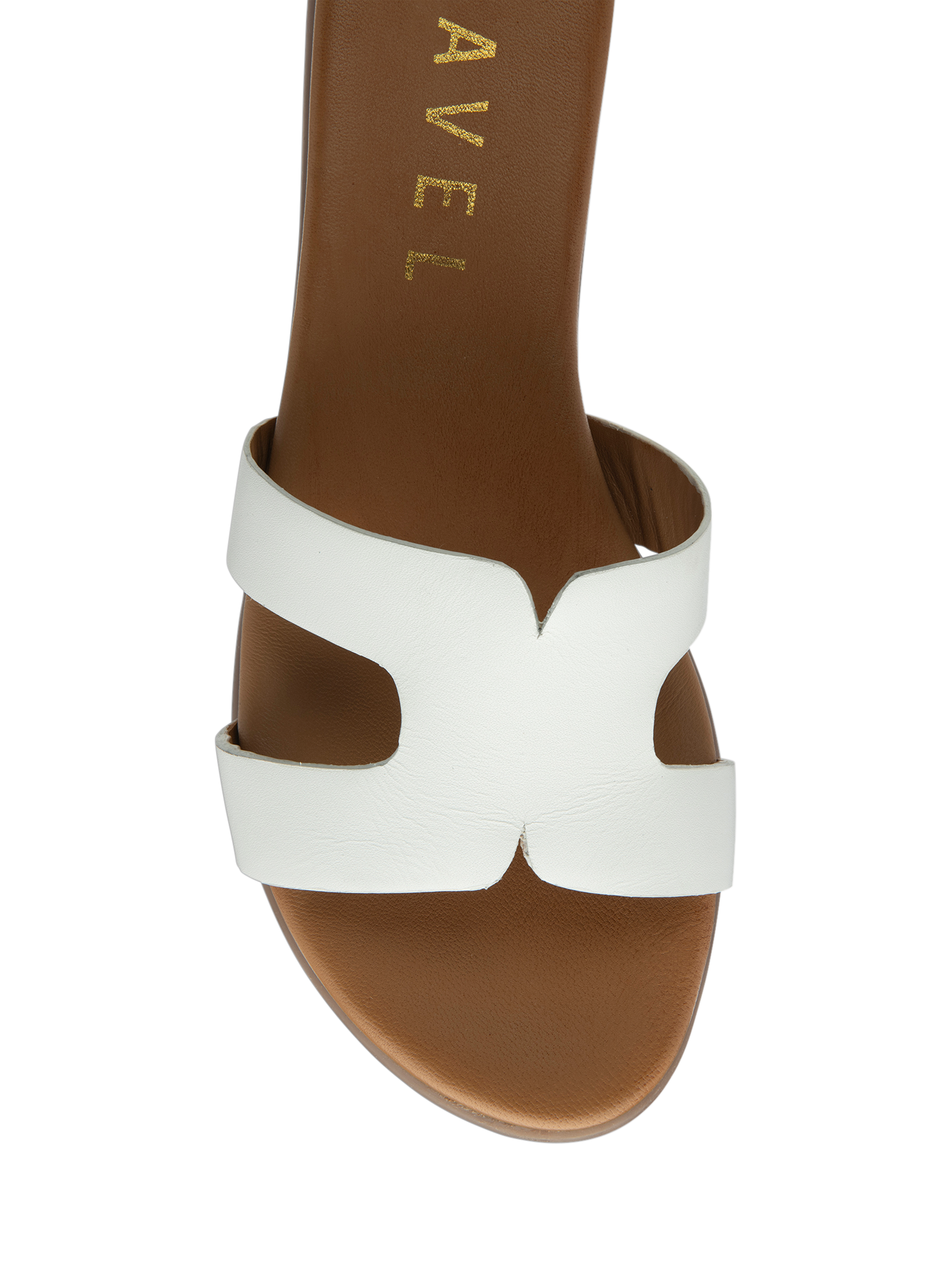 Product image 4 of 4, which shows Ravel Fintry Leather Slider Sandals, White, 3