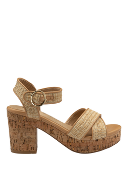Ravel Ghent Block Heeled Open Toe Sandals, Beige