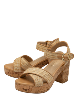 Ravel Ghent Block Heeled Open Toe Sandals - view 2, Beige