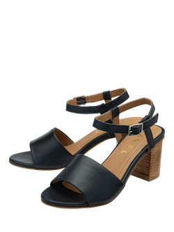 Ravel Henty Leather Block Heeled Sandals - view 2, Navy