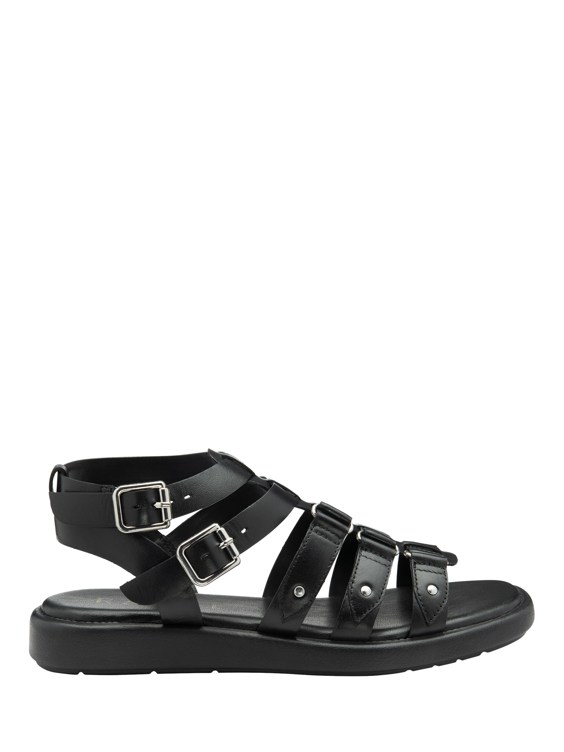 Product image 1 of 4, which shows Ravel Mere Leather Gladiator Sandals, Black, 3