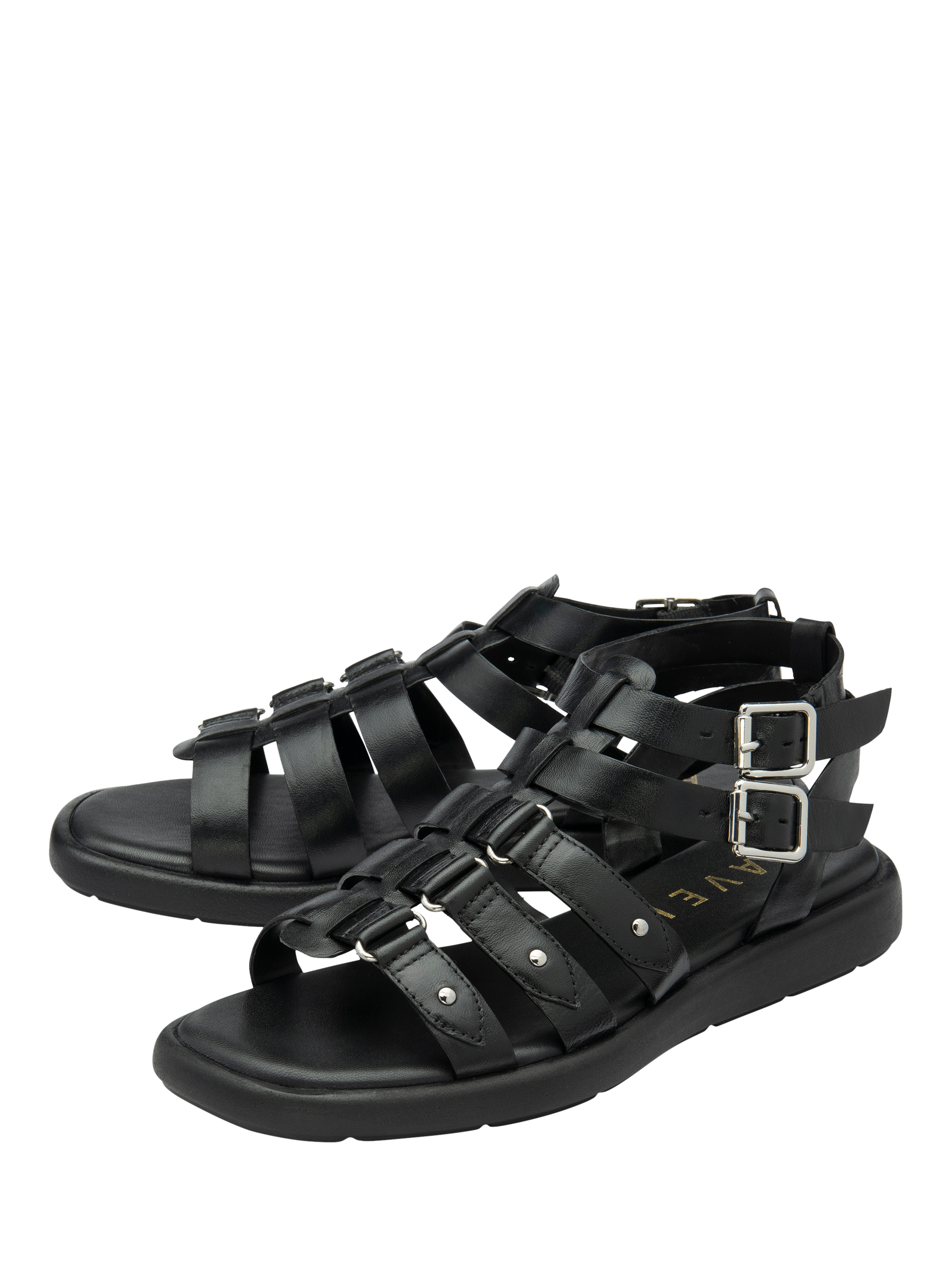 Product image 2 of 4, which shows Ravel Mere Leather Gladiator Sandals, Black, 3