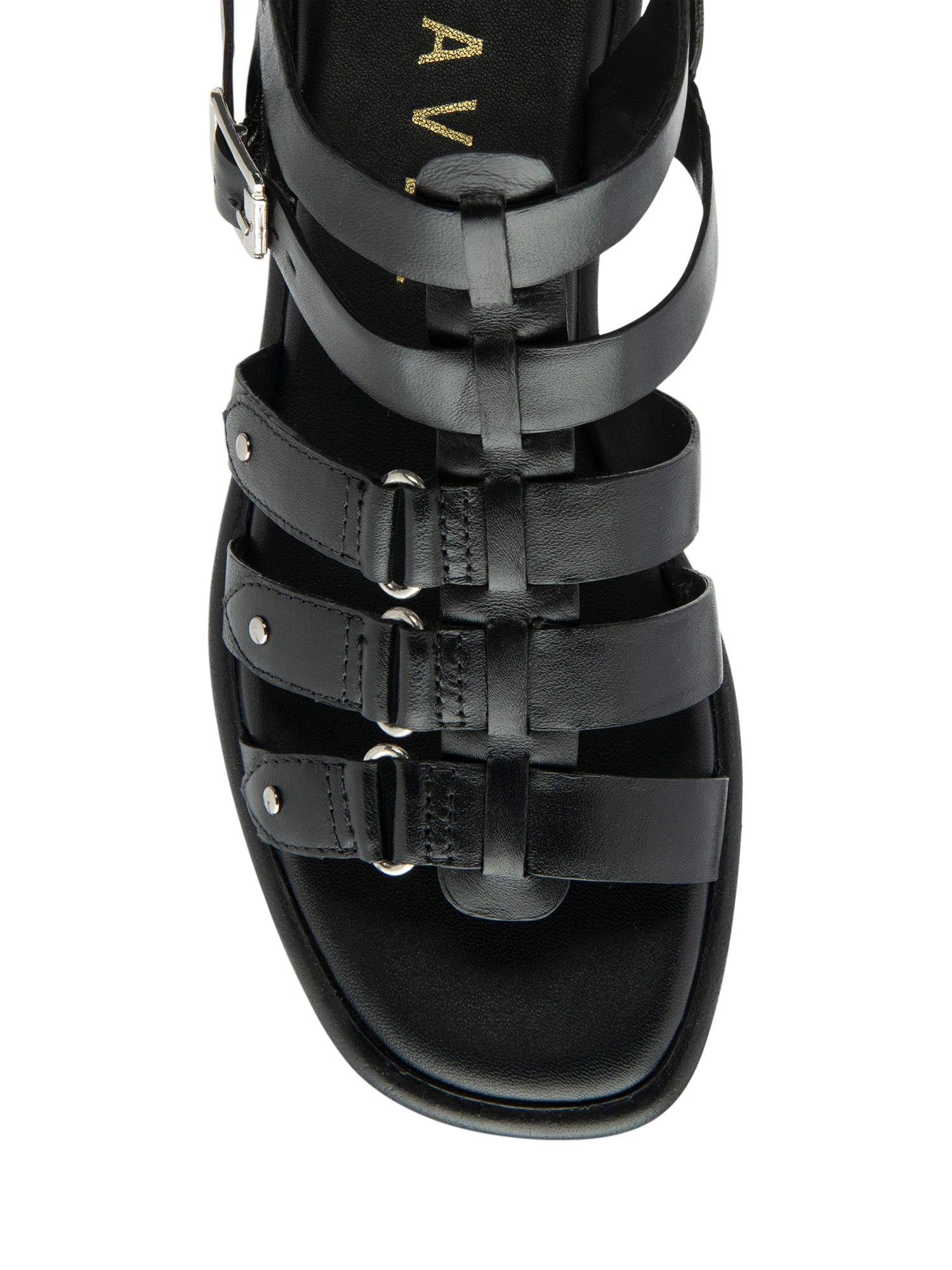 Product image 4 of 4, which shows Ravel Mere Leather Gladiator Sandals, Black, 3