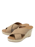 Ravel Morley Suede Wedge Heeled Mule Sandals, Sand