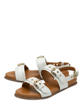 Ravel Sorbie Leather Buckle Strap Sandals, White