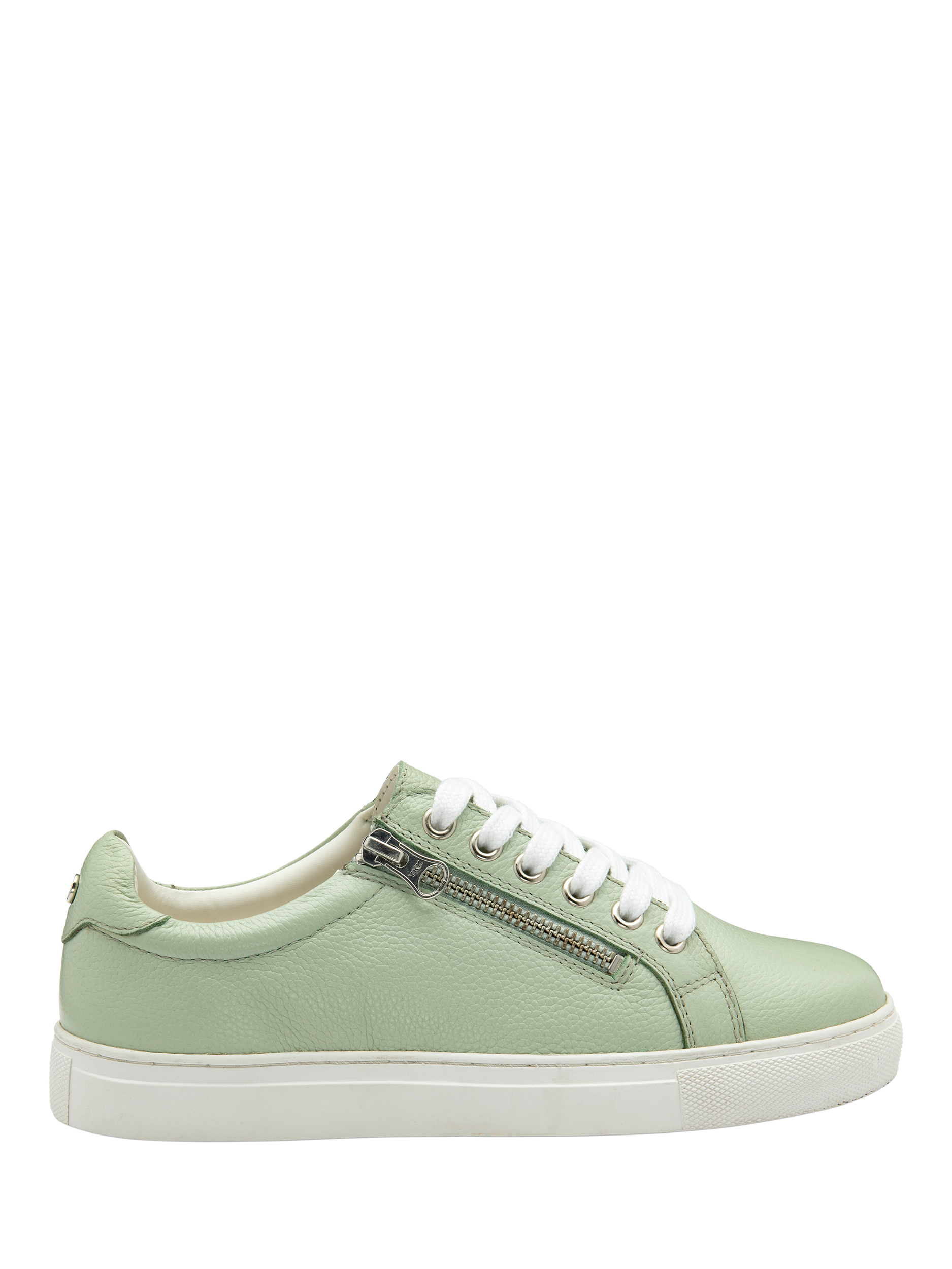 Product image 1 of 4, which shows Ravel Dinley Leather Lace Up Trainers, Green, 3