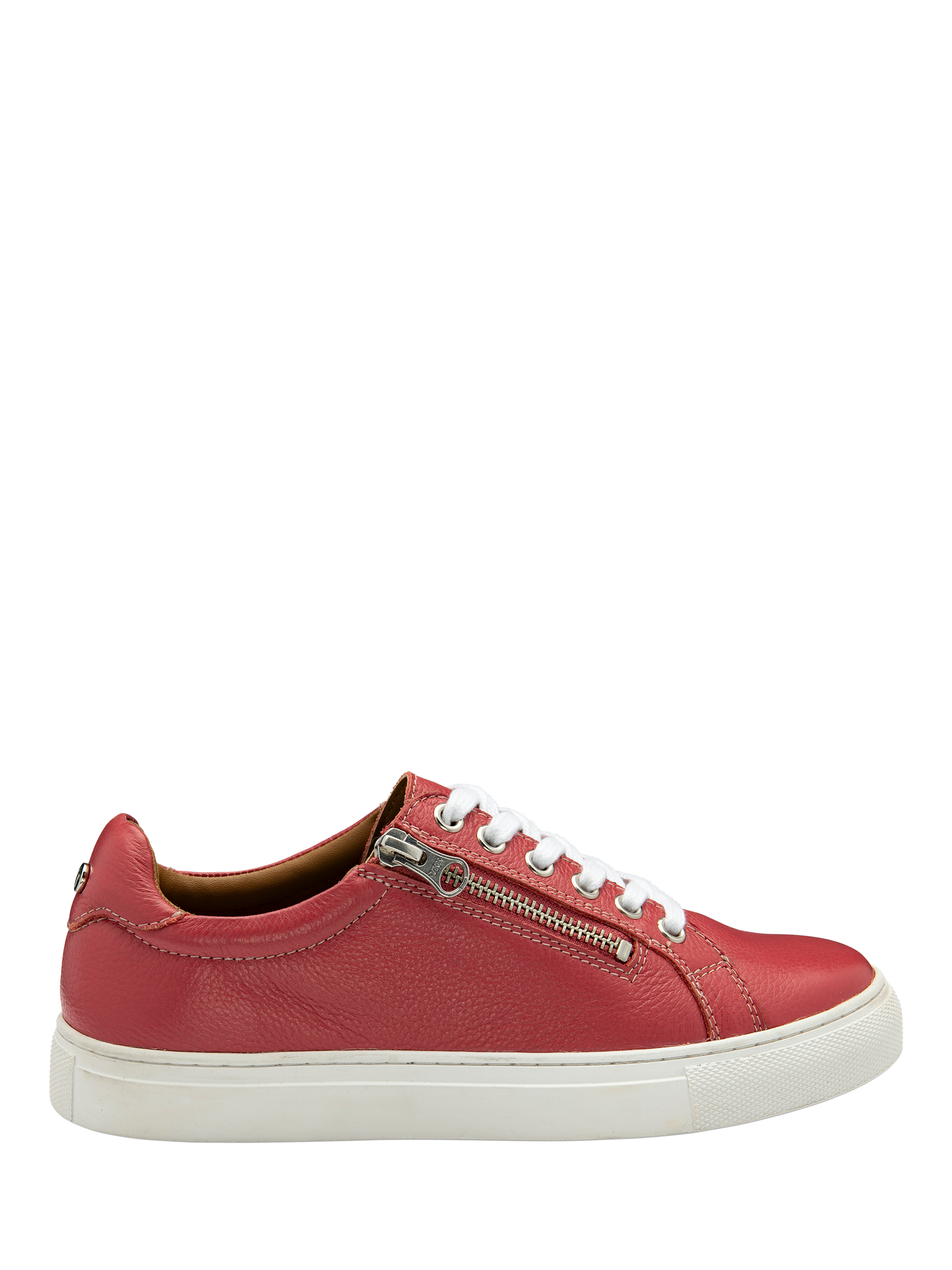 Product image 1 of 4, which shows Ravel Dinley Leather Lace Up Trainers, Raspberry, 3