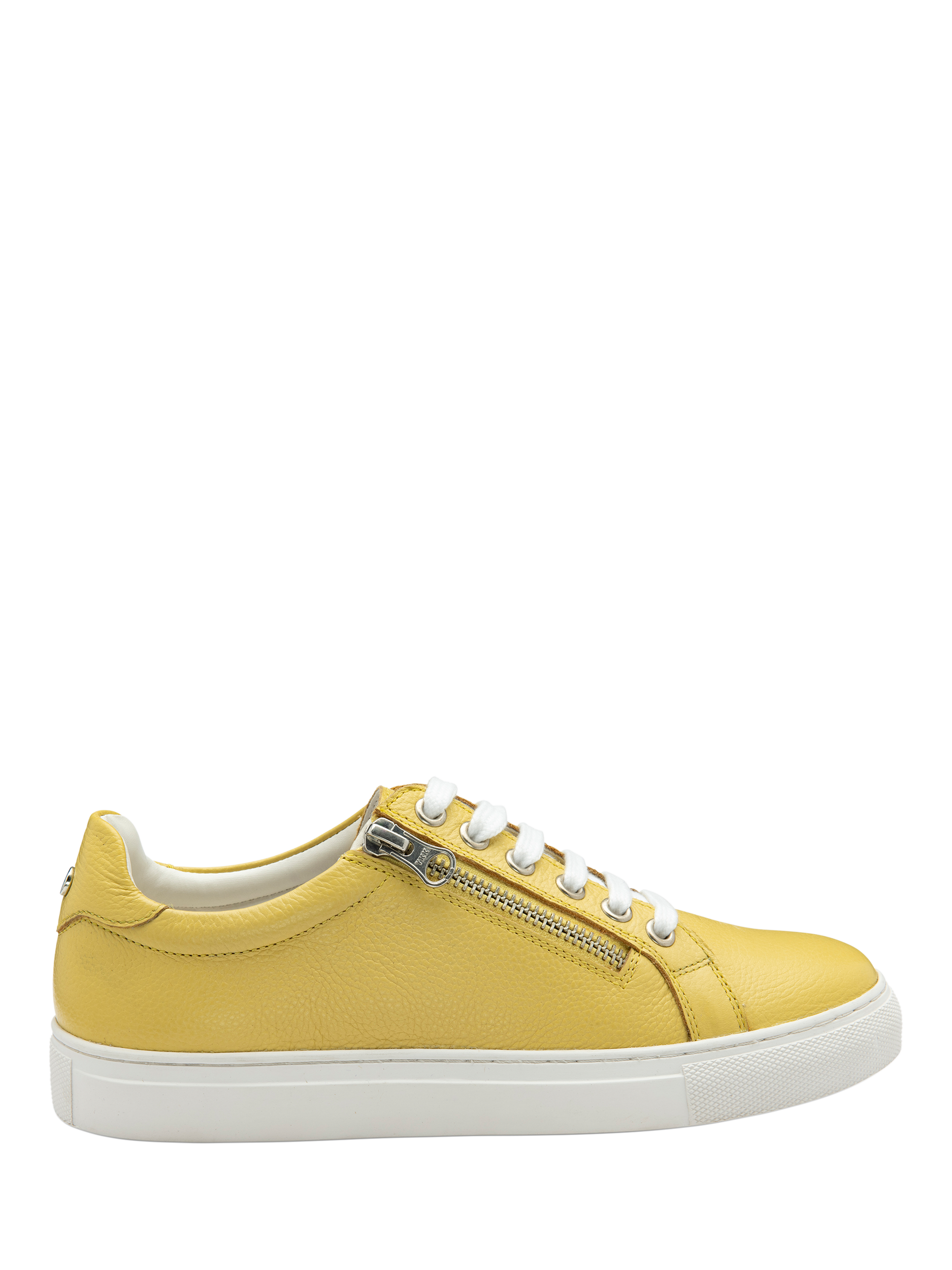 Product image 1 of 4, which shows Ravel Dinley Leather Lace Up Trainers, Yellow, 3