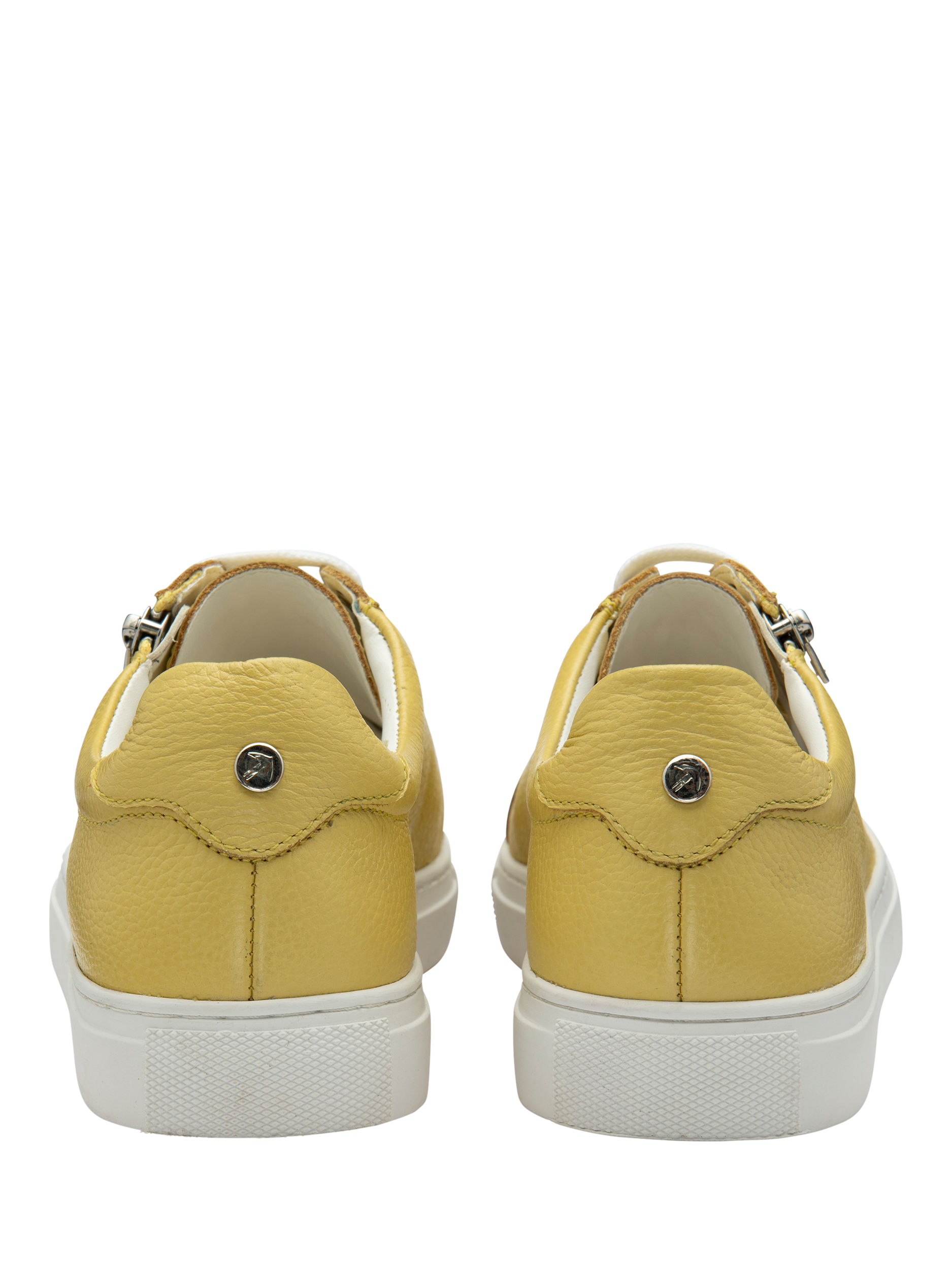 Product image 3 of 4, which shows Ravel Dinley Leather Lace Up Trainers, Yellow, 3