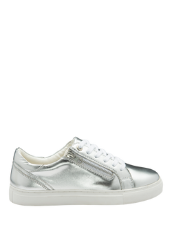 Ravel Gage Leather Zip Detail Trainers, Silver